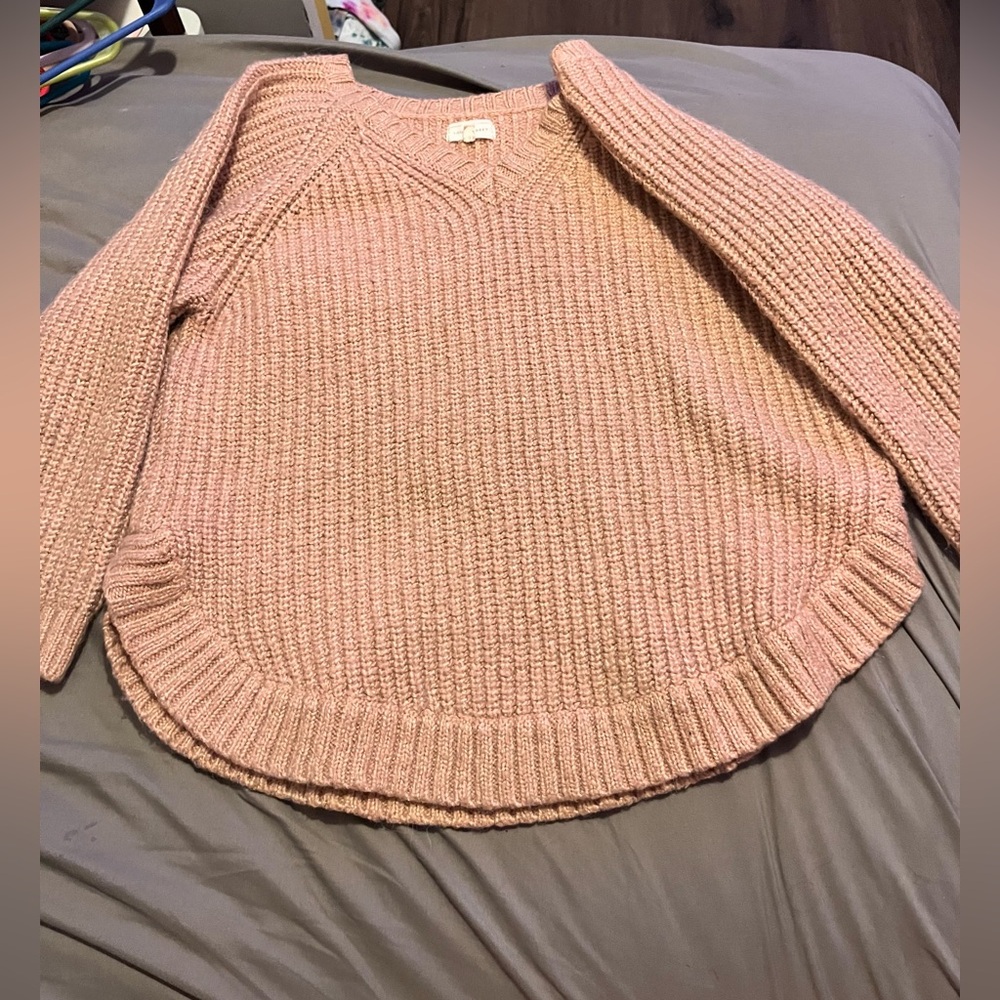 pink knitted sweater